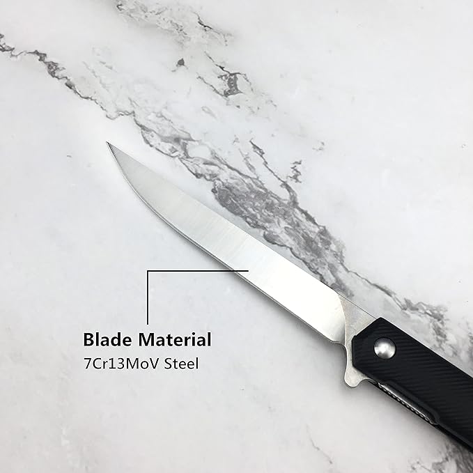 HUAAO 7.95’’ Slim Pocket Knife with Clip, Liner Lock, ceo Knife Gentleman Knife for Men Women, Flip Knife Slim Folding Knife for EDC Outdoor Camping Hiking