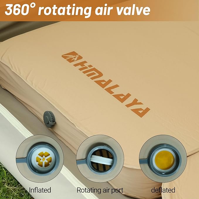 Self Inflating Sleeping Pad - 3.9" Thick Memory Foam - 4 Seasons Portable Lightweight Sleeping Mats for Camping Camping Mattress Pad for Backpacking Hiking Camping Essentials (Single)