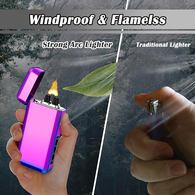 SKRFIRE Plasma Lighters Rechargeable Dragon USB Lighters, Electric Lighter Windproof Electronic Arc Flame Lighter with LED Power Display for Candle, Incense, Gifts for Men, Women (Color)