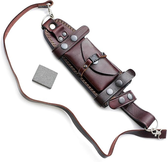 GCS Custom Handcrafted Bushcraft Dual-Carry Tracker Knife Blade Horizontal-Vertical Sheath GCS 205