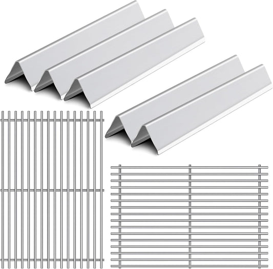 17.4” Grill Grates Replacement for 7536 7525 Weber Spirit Grill E-310, E-320, 300 Series, Weber Genesis Silver B/C, Gold B/C, Platinum B/C, Spirit 700 and 900, Flavorizer Bars Cook Grid Parts