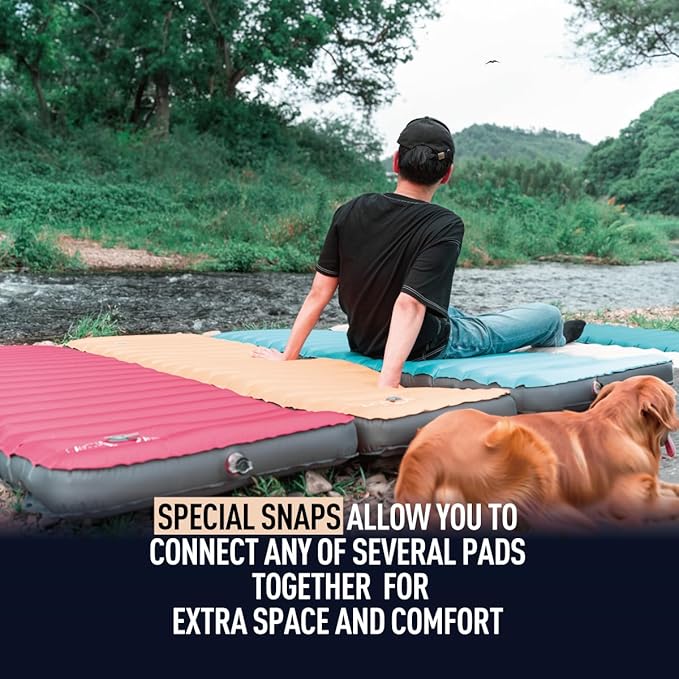 ZOOOBELIVES 3D Wrapping Inflatable Camping Sleeping Pad with Built-in Pump, Extra Thick and Wide, Ultimate Comfortable Compact Camp Air Mat for Tent, Car Traveling and Backpacking - Airlive2000X
