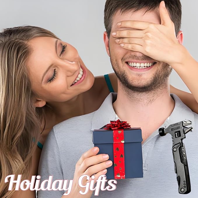 Multitool Pocket Knife, Multitool Knife Hammer and Wrench Pliers Saw Bottle Can Opener Screwdriver, Multitool for Camping Hiking Survival, Gifts for Men Him Dad