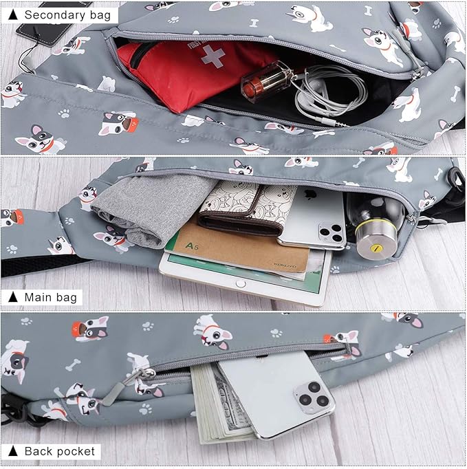 HUA ANGEL Crossbody Sling Bag for Men & Women Lightweight Waterproof Chest Shoulder Bag for Travel Hiking & Everyday Use
