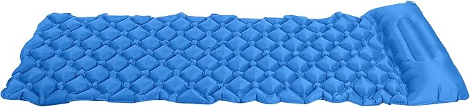 Camping Sleeping Mat - 1.1lb Blue Inflatable Camping Pad with Pillow Backpacking Air Mattress Sleeping Bag Camp Pad