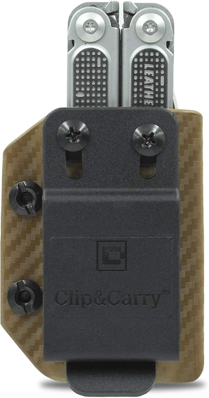 Clip & Carry Kydex Multitool Sheath for LEATHERMAN Free P4 - Made in USA (Multi-Tool not Included) EDC Multi Tool Holder Holster Cover