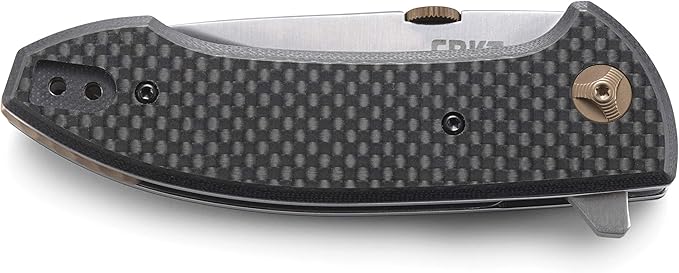 CRKT Avant EDC Folding Pocket Knife: Everyday Carry, Satin Blade with Thumb Disk, IKBS Ball Bearing Pivot, Liner Lock, Carbon Fiber Overlay Handle, Reversible Pocket Clip 4620