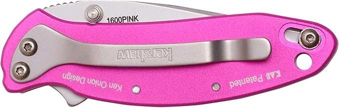 Kershaw Chive Pink Pocket Knife, 1.9" 420HC Steel Blade, 410 Stainless Steel Handle, Assisted Opening with Flipper, Small EDC