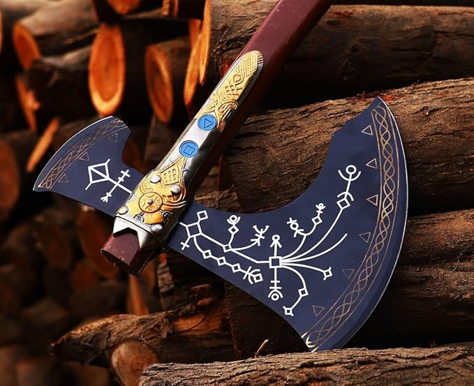 |Handmade Kratos Axe, Leviathan Axe, God of War, Viking Axe, Cosplay Axe, Cosplay Armor, Cosplay Weapon, Prop, Replica, Kratos Weapon, Costume Weapon (WCA-026)