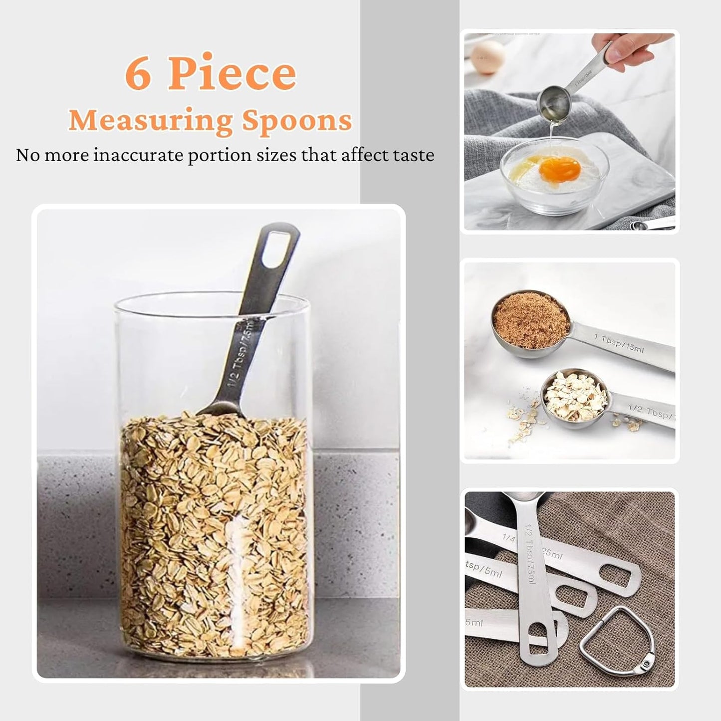 18PCS Measuring Cups and Spoons Set, Include 7 Nesting Measuring Cups, 6 Measuring Spoons and 5 Mini Spoons, Stainless Steel Metal Measuring Set, Kitchen Gadgets for Cooking & Baking