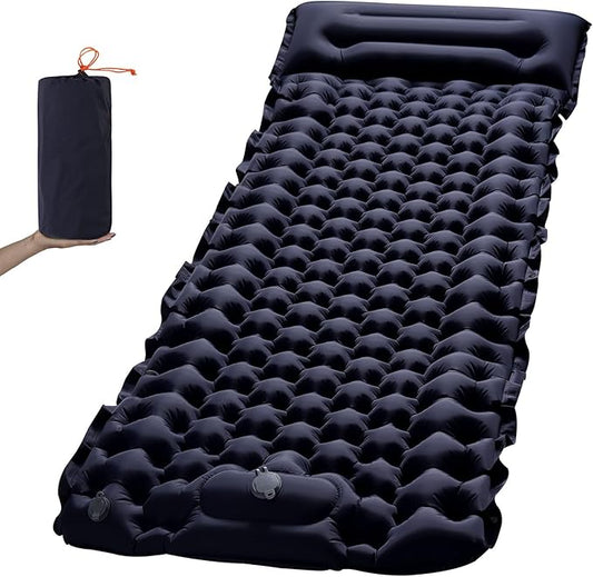 LISANNE Camping Mattress with Built in Foot Pump Inflatable Sleeping Mat Ultralight Compact Sleeping Pad for Camping,Backpacking,Hiking,Traveling,Tent,Waterproof and Portable for Outdoor Activities