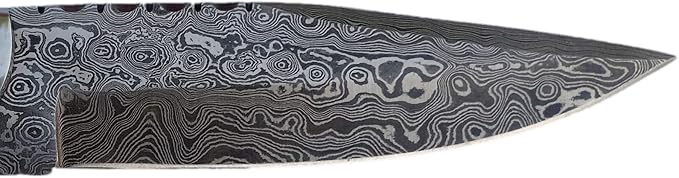 Nooraki HK-79 Handmade Damascus Skinner Hunting Knife 224 Layers Horn Handle with Leather Sheath Full Tang (9 inches, Ram Horn Handle)