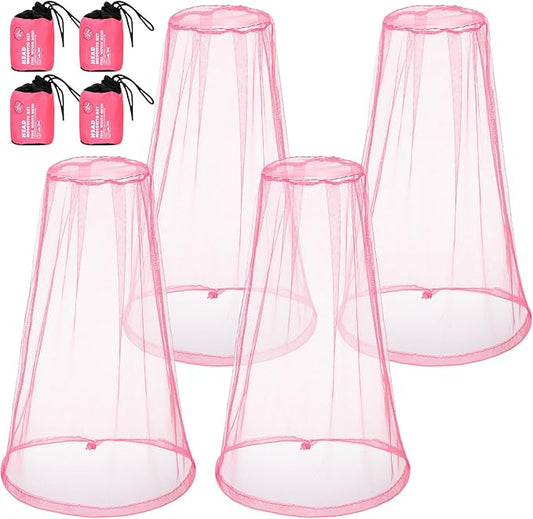 HESTYA 4 Pack Mosquito Net Face Mesh Net Protecting Net for Outdoor Hiking Camping Climbing Mosquito Fly Insects Preventing