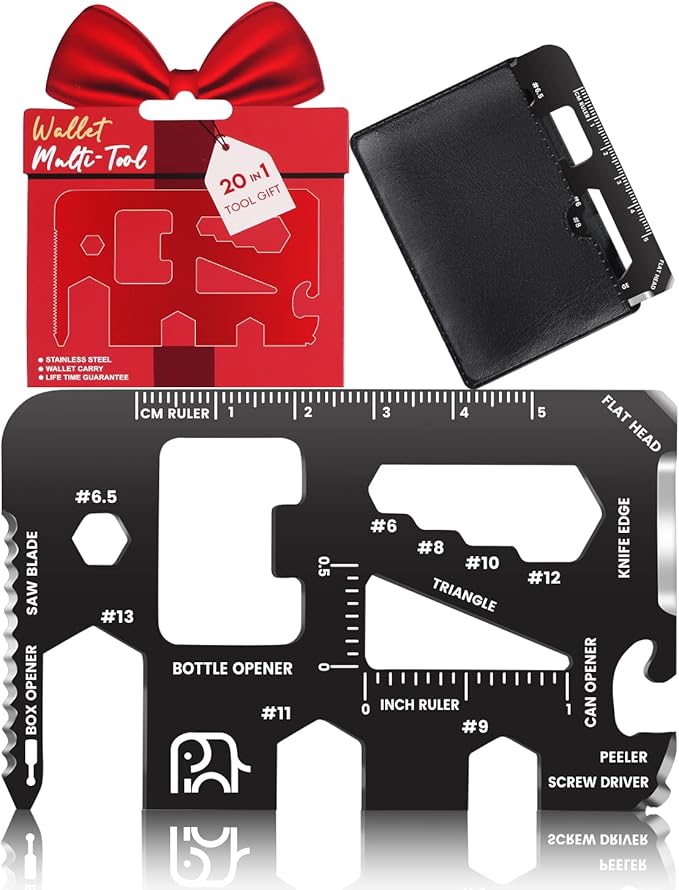 Stocking Stuffers for Adults Men,Gifts for Men,20-in-1 Credit Card Multitools,Christmas Gifts for Women,White Elephant Gifts for Adults,Tools Gadgets for Men Him Dad Husband Boys Teens