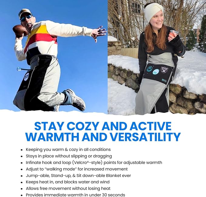Mozy Wearable & Weatherproof Outdoor Blanket – Lower-Body Thermal Wrap for Superior Warmth