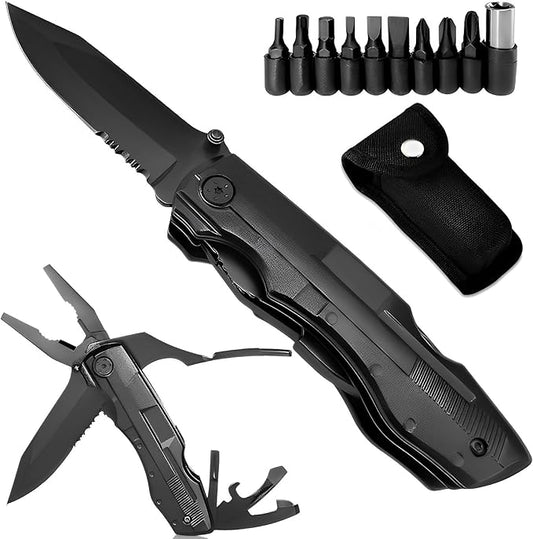 Gifts for Dad From Daughter Son, Keyray 9 In 1 Multitool Pocket Knife for Men, Fathers Day, Christmas, Birthday Anniversary Unique Gifts, Multi Tool Knives Suitable for Home Repairs, Outdoor Camping