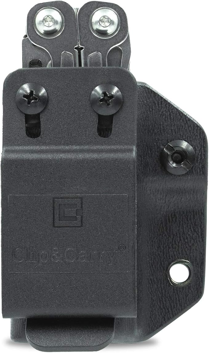 Clip & Carry Kydex Multitool Sheath for Leatherman Wingman/Sidekick/REBAR/REV - Made in USA (Multi-Tool not Included) EDC Multi Tool Sheath Holder Holster Cover