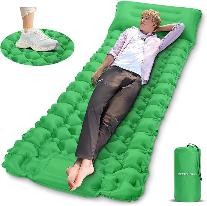 Self Inflating Sleeping Mat for Camping 75"x22" Sleeping Pad with Built-in Pump Lightweight Compact Waterproof Air Mattress for Traveling,Trekking, Hiking, Tent, Single/Adult Camping Gear