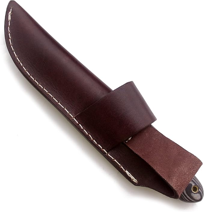 GCS Handmade Micarta Handle D2 Tool Steel Tactical Hunting Knife with leather sheath Full tang blade designed for Hunting & EDC GCS 307