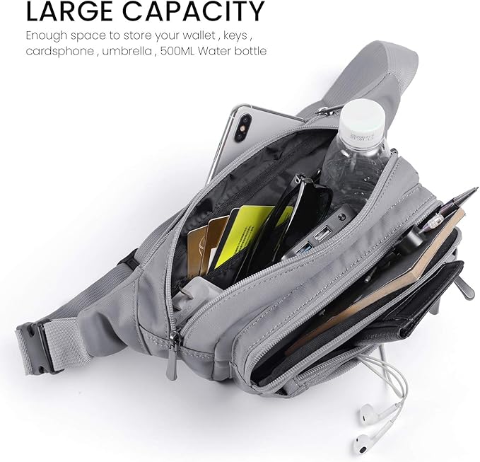 CXWMZY Fanny Packs For Women & Men Waist Pack Hip Bum Bag with Multi-Pockets Large Capacity Waterproof Casual Bum Bag for Disney Traveling Casual Cycling Running Hiking