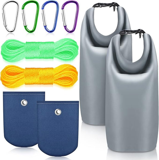 2 Sets Bear Food Bag Hanging System Ultralight Food Bag Hanging System Include 10 L Waterproof Bear Bag for Food Backing, Pulley System, Nylon Ropes and Clips for Camping Backpacking