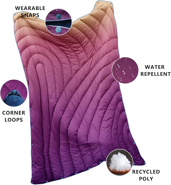 Camping Blanket,Packable Down Alternative Puffy Printed Camping Blanket Lightweight Outdoor Blanket for Camping,Traveling, Stadium, Hiking, Picnics