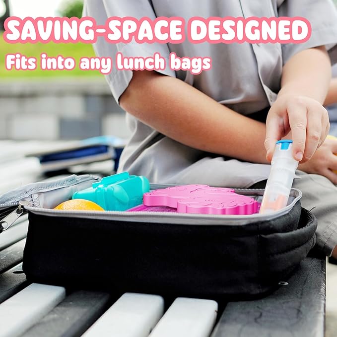 HiYZ Slim Ice Packs for Lunch Boxes - Reusable Kids Ice Packs - Quick Freeze, Space Saving, Long-Lasting Cooler for Lunch Box, Thin Ice Packs Ideal for Travel, Picnics, and School