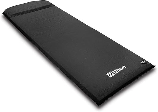Ubon Sleeping Foam for One Person Fast Self Inflating Camping Pad 3 Inch Extra Thickness Camping Foam Pad Thick Inflatable Moisture-Proof Foam - Black