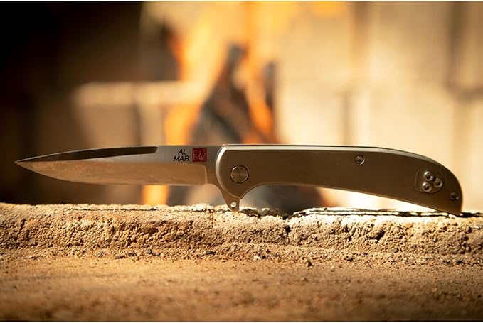 Al Mar Knives Ultralight Hawk 2.75" Blade Titanium Handle Folding Knife, Titanium