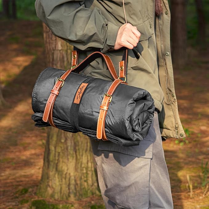 Large Outdoor Waterproof Blanket with Wool - 79" x 59", Extra Thick 300 GSM Fleece, Warm, Wearable, Washable, Portable Stadium Blankets for Camping Picnic, Beach, Sporting Events, Pet, Car