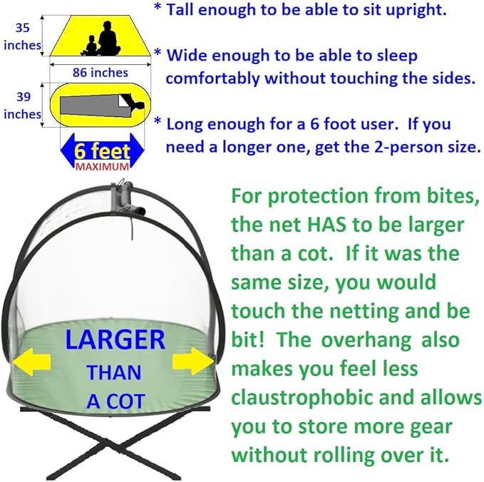 Instant Pop up Screen Tent for Camping, Noseeum Netting has Finer Mesh Than a Mosquito Net (Tarp Floor)