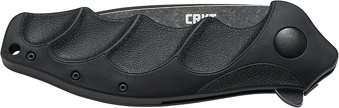 CRKT Foresight EDC Assisted Folding Pocket Knife: Urban Everyday Carry, Black Blade, IKBS Ball Bearing Pivot, Liner Lock, Grooved Glass Reinforced Nylon Handle, Deep Carry Pocket Clip K221KKP