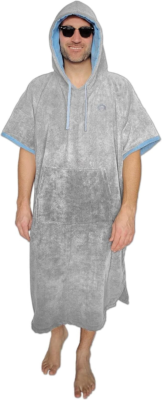 Hang 11' Surf Poncho - Surf Changing Poncho with Front Pocket, Changing Towel Poncho Adult, Swim Poncho Towel, Hooded Towel Adult, Beach Poncho, Wearable Towel, Beach Changing Poncho