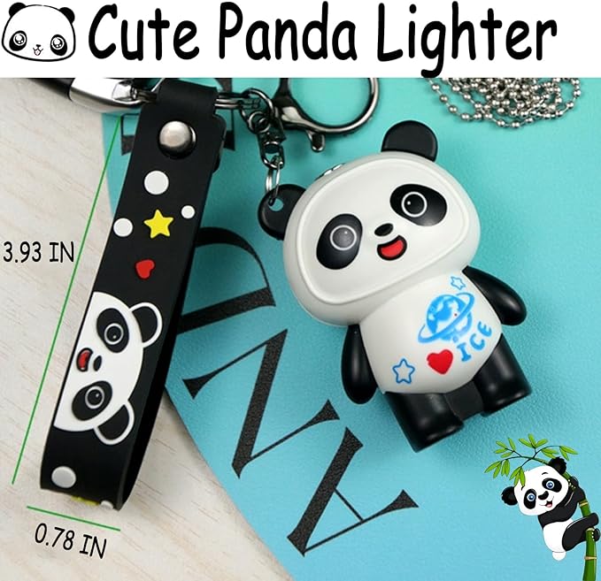 Cute Cartoon Animal Lighter Butane Refill, Pretty Aesthetic, Unique for Women Candles Gifts Camping BBQ (No Butane Fule) (24#)
