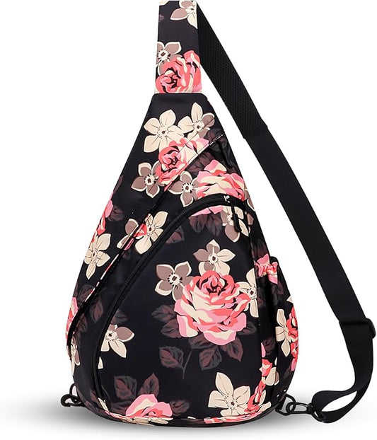 HUA ANGEL Crossbody Sling Bag for Men & Women Lightweight Waterproof Chest Shoulder Bag for Travel Hiking & Everyday Use