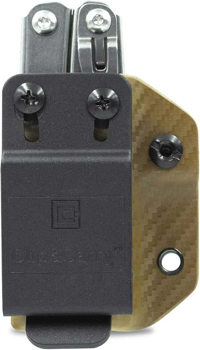 Clip & Carry Kydex Multitool Sheath for Leatherman Wingman/Sidekick/REBAR/REV - Made in USA (Multi-Tool not Included) EDC Multi Tool Sheath Holder Holster Cover