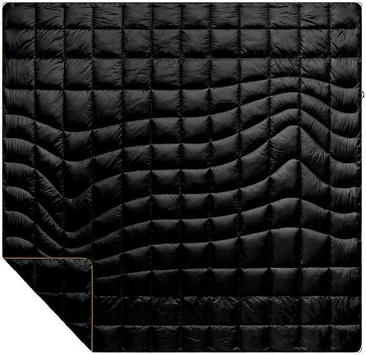 Rumpl The Down Blanket | Outdoor Down Camping Blanket for Traveling, Picnics, Beach Trips, Concerts | Black, 2-Person