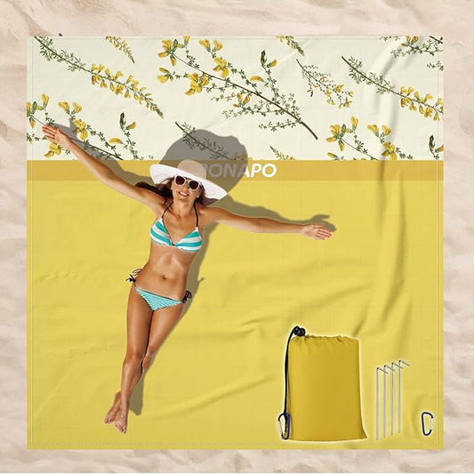 Beach Blanket Waterproof Sandproof, Picnic Blanket, Large Beach Mat 4-7 Adults, Lightweight Durable Sand Free Mat Quick Drying for Beach Travel Camping Hiking Picnic 79"x79"