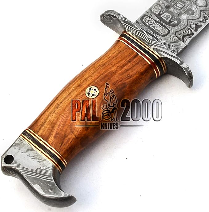 PAL 2000 KNIVES BOW-9660 Custom Handmade Damascus Steel Fixed Blade Hunting Bowie Knife