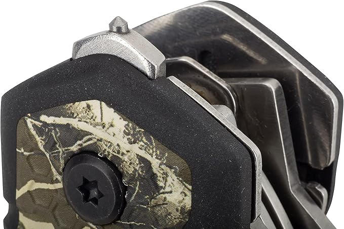 Multi Tool 10-in-1 Camo Folding Knife, Full Size Pliers Spring Loaded, 3-Inch Blade, Bottle Opener, Screwdriver, Saw, Wire Cutter, Glass Break, Cut Wood, Rope, Camping, Outdoors - 630049ECE