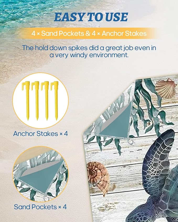 Beach Blanket Waterproof Sandproof Picnic Blankets Extra Large Beach Mat 79" X 83" for 4-6 Adults Oversized Picnic Mat for Outdoor Travel Camping Hiking (Style 2)