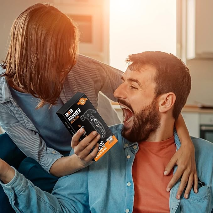 BIIB Gifts for Men 12 in 1 Hammer Multitool Camping Essentials, Father's Day Gifts from Wife, Gifts for Dad Him Husband, Birthday Gifts for Men, Dad Gifts from Duaghter Son, Tools for Men