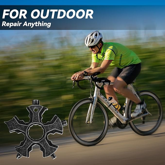 KeyChain MultiTool 18-in-1, Hex Key Allen Wrench Open End Wrench Phillips Slotted Flat Screwdriver Bottle Opener Box Package Cutter Outdoor Multi Tool All in One, Gift for Father Him Her Man Woman