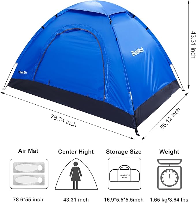 Backpacking Camping Tent Lightweight Portable Waterproof with Carrying Bag for Outdoor Summer Beach