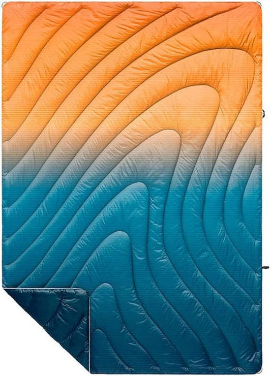 Rumpl Original Puffy Blanket - Warm Puffy Camping Blanket, 100% Recycled Polyester Insulation, Lightweight, Packable, Water-Resistant, Outdoor Puffer Blanket, 52"x75", Sunset Fade