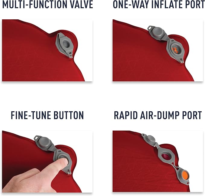 Sea to Summit Comfort Plus Self-Inflating Foam 2-Person Camping Mattress, Crimson Red