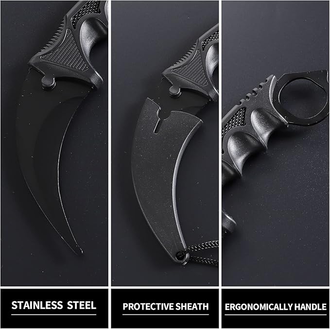 TOPOINT Karambit Trainer Knife No Cutting Edge Karambit Practice Training Knife Without Cutting Edge Trainer Tool with Sheath for Beginner 100% Safe Trainer Tool