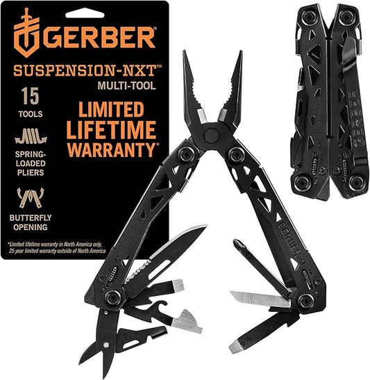 Gerber Gear Suspension-NXT 15-in-1 Multi-Tool Pocket Knife Set - EDC Gear and Equipment Multi-Tool with Pocket Clip - Black