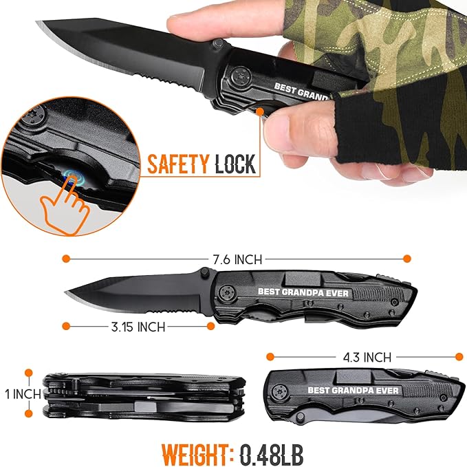 Grandpa Gifts,"BEST GRANDPA EVER"Multitool Knife,Stocking Stuffers for Grandpa,Grandpa Christmas Gift,Grandpa Birthday Gifts,Gifts Idea for Grandpa,Best Grandpa Gifts,Grandpa Fathers Day Gift
