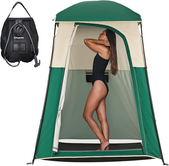 KingCamp Shower Tent, Portable Privacy Tent Outdoor Camping 1/2 Room Toilet Tents with Shower Bag & Dressing Room for Travel Beach Tailgate